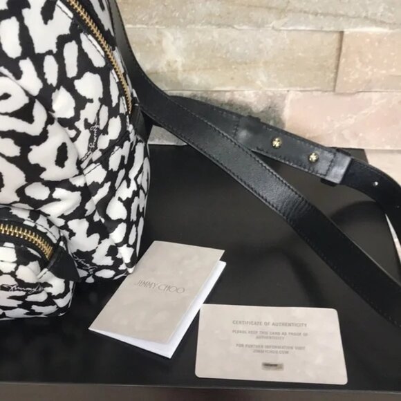 Jimmy Choo Candice Onyp Nylon Leopard Backpack - Picture 6 of 6